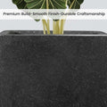 GoHooked 12-inch black polymer cube planter with a speckled finish, ideal for indoor/outdoor gardening and home decor.