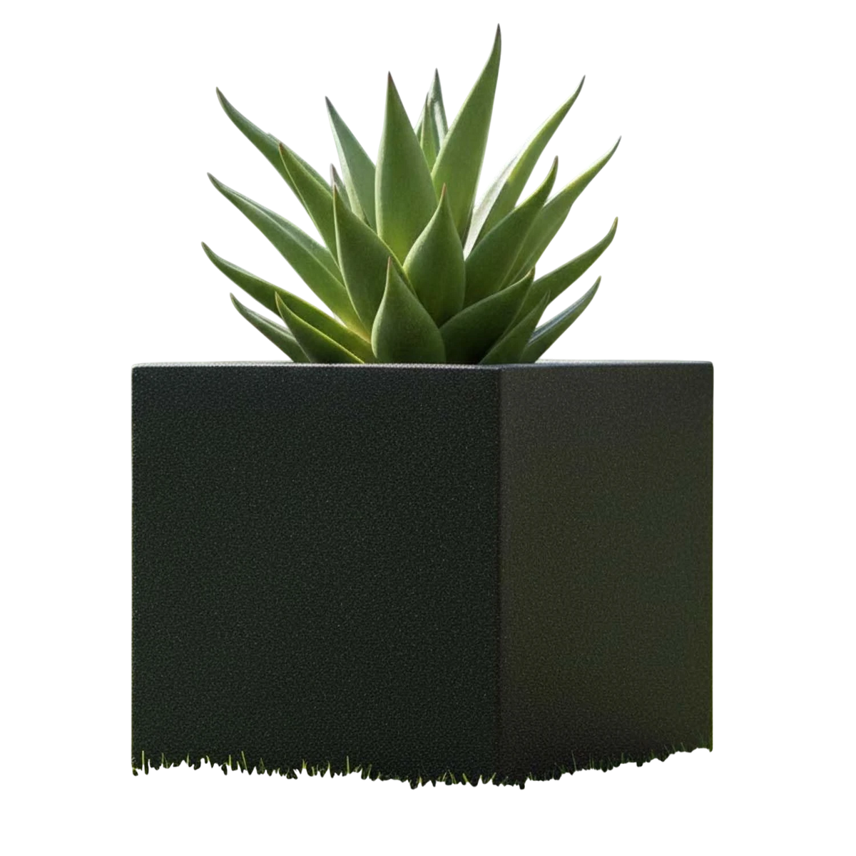 Go Hooked Home Decor Planter 12 Inch for Home & Office | Modern Indoor Planter for Living Room, Bedroom & Balcony | Decorative Planter Perfect for Artificial & Live Plants (Cube, Black)