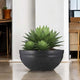Go Hooked Lotus Bowl 31 Inch Big Flower Pot for Plants | Outdoor & Indoor Planter for Balcony, Terrace & Garden | Weather-Resistant, Lightweight, Durable Polymer Pot with Drainage Option (Black)