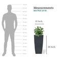 GoHooked black polymer square planter, 16x26 inches, with a modern design and textured finish. Ideal for indoor or outdoor use.
