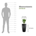 GoHooked 18-inch tall black polymer planter with a modern, round shape and a subtle texture. Includes a small green plant.