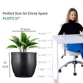 GoHooked 17-inch black speckled polymer planter with a modern round design, perfect for indoor or outdoor use.