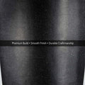 GoHooked 18-inch black polymer planter with a modern, round shape and speckled finish. Features a smooth texture and durable craftsmanship.