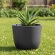 Go Hooked Pluto Black Indoor Planter Pot 17 Inch | Lightweight Modern Round Plant Pot for Living Room, Balcony & Office | Decorative Polymer Pot for Live & Artificial Plants