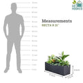 GoHooked black polymer planter pot, 21x8 inches, rectangular, modern design, lightweight, durable, with drainage.