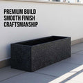 GoHooked Recta R black polymer planter pot, 24x12.5 inch, modern design, lightweight, durable, with drainage.