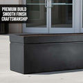 Go Hooked black polymer rectangular planter pot with modern design and drainage hole.