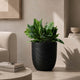 Go Hooked 12-Inch Milano Large Planter Pot | UV Resistant, Lightweight Polymer Pot for Indoor & Outdoor Plants | Stylish Decorative Pot for Balcony, Garden, Terrace & Home Decor - Black