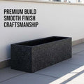 GoHooked black rectangular polymer planter pot with speckled finish, 24x10 inches, for indoor/outdoor use.