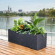 Go Hooked Recta R Black Planter Pot (24x12.5 Inch) | Big Size Outdoor & Indoor Pot for Plants | Modern Design Lightweight & Durable Rectangle Polymer Flower Pot for Balcony, Terrace & Garden