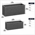 GoHooked black rectangular polymer planter combo with stone texture, featuring 36-inch and 24-inch sizes for garden decor.