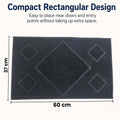 GoHooked black rubber door mat with a textured diamond pattern for home entrance, 37x60 cm rectangular design.