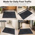 GoHooked black rubber door mat with textured diamond pattern for home, office, and bathroom entrance floor protection.