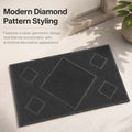 GoHooked black rubber door mat with a textured diamond pattern for home entrance, balcony, or office use.