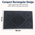 GoHooked black rectangular rubber door mat with a textured diamond pattern for home and office entrance use.
