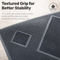 GoHooked black rubber door mat featuring a textured diamond pattern for enhanced grip and dirt removal