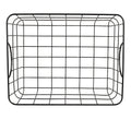 GoHooked black steel wire utility basket with curved handles, 15" L x 11.75" W x 8" H
