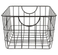 GoHooked black steel wire storage basket with curved handles, 15" L x 11.75" W x 8" H, pack of 3