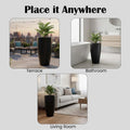 GoHooked 33-inch tall black polymer planter with drainage hole, perfect for indoor or outdoor use.