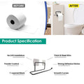 GoHooked black rustproof metal toilet paper holder with self-adhesive installation for bathrooms and kitchens.