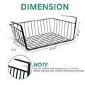 GoHooked black metal undershelf storage basket, 16 inch, wire grid design, for cabinets and pantries.