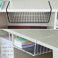 GoHooked black wire under shelf basket for cabinet storage, 16 inch metal rack.
