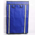 GoHooked blue 6-tier portable folding shoe rack with zippered cover and side pockets. Metal frame.