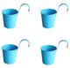 Go Hooked Metal Hanging Planter, Metal Flower Pot for Balcony & Railing (Blue)