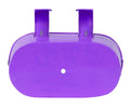GoHooked blue oval metal hanging planter, 12 inch, with railing hooks.