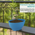 GoHooked blue oval polymer plant pot with a small green plant, perfect for succulents and indoor plants.