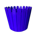 Go Hooked blue plastic garden fence pot, 11 inch diameter, perfect for indoor or outdoor plants.