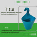GoHooked blue plastic hanging planter, 22 cm diameter, 17 cm height, ideal for balconies and railings.