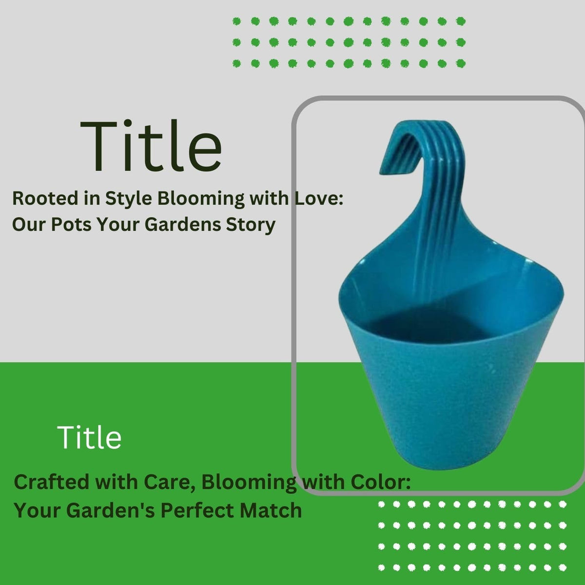 GoHooked blue plastic hanging planter, 22 cm diameter, 17 cm height, ideal for balconies and railings.
