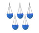 Go Hooked Flower Hanging Planter | Flower Pot with Metal Hanging Chain | Beautiful Hanging Flower Pots | Planters for Home Garden Balcony | Blue| Pack of 5 | Round Crystal Shaped | Plastic