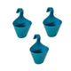 Go Hooked Plastic Hanging Planter for Plants, Railing Flower Pots, Pot Diameter (22 cm), Pot Height (17 cm) (Set of 3)(Blue)
