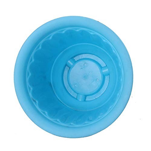 GoHooked blue plastic jasmine planter with decorative rim and drainage holes, 20.5x15 cm
