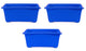 Go Hooked Rectangular Plastic Pots for Plants, Jupiter Flower Pots for Home, Window Display, Garden (Set of 3, Blue) (35 x 18.5 x 15 cm)