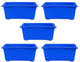 Go Hooked Rectangular Plastic Pots for Plants, Jupiter Flower Pots for Home, Window Display, Garden (Set of 5, Blue) (35 x 18.5 x 15 cm)