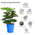 Go Hooked blue 4-inch plastic self-watering planter pot with UV protection and non-fading color.