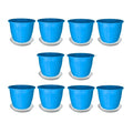 Go Hooked Plastic Planter Pots Set of 10 with Saucer Tray | Flower Pots Perfect for Home, Office & Garden Dcor | 8 Inch Duro Pot for Indoor & Outdoor Plants | Stylish & Modern Design Plant Containers