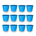 Go Hooked Plastic Planter Pots Set of 12 with Saucer Tray | Flower Pots Perfect for Home, Office & Garden Dcor | 8 Inch Duro Pot for Indoor & Outdoor Plants | Stylish & Modern Design Plant Containers