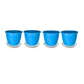 Go Hooked Plastic Planter Pots Set of 4 with Saucer Tray | Flower Pots Perfect for Home, Office & Garden Dcor | 8 Inch Duro Pot for Indoor & Outdoor Plants | Stylish & Modern Design Plant Containers
