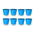 Go Hooked Plastic Planter Pots Set of 8 with Saucer Tray | Flower Pots Perfect for Home, Office & Garden Dcor | 8 Inch Duro Pot for Indoor & Outdoor Plants | Stylish & Modern Design Plant Containers