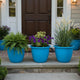Go Hooked Sunshine Flower Pot/Planters for Home Decor, Plastic Pots for Gardening/Home, Flower Pots Indoor-Outdoor & Planter for Plants (Blue) (Pack of 3)