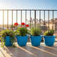 GoHooked 4 Pack Blue Plastic Planter Pots