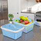 Go Hooked Multipurpose Plastic Storage/Gift Basket With Net Cover | Stylish Basket With Zip Net Cover Versatile Practical Solutions Convenient Storage Maximize Space (Pack of 2 Blue).