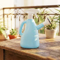 GoHooked blue plastic 1 litre watering can with spray bottle attachment and shower head spout for indoor plants.