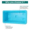 GoHooked blue rectangular plastic plant pot, 35cm, ideal for home, window display, or garden.
