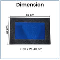 GoHooked blue rubber door mat with pebble texture and footprint design, 40x60 cm dimensions for home entrance.