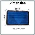GoHooked blue rubber door mat with ribbed texture and 40x60 cm dimensions for home and office entrance